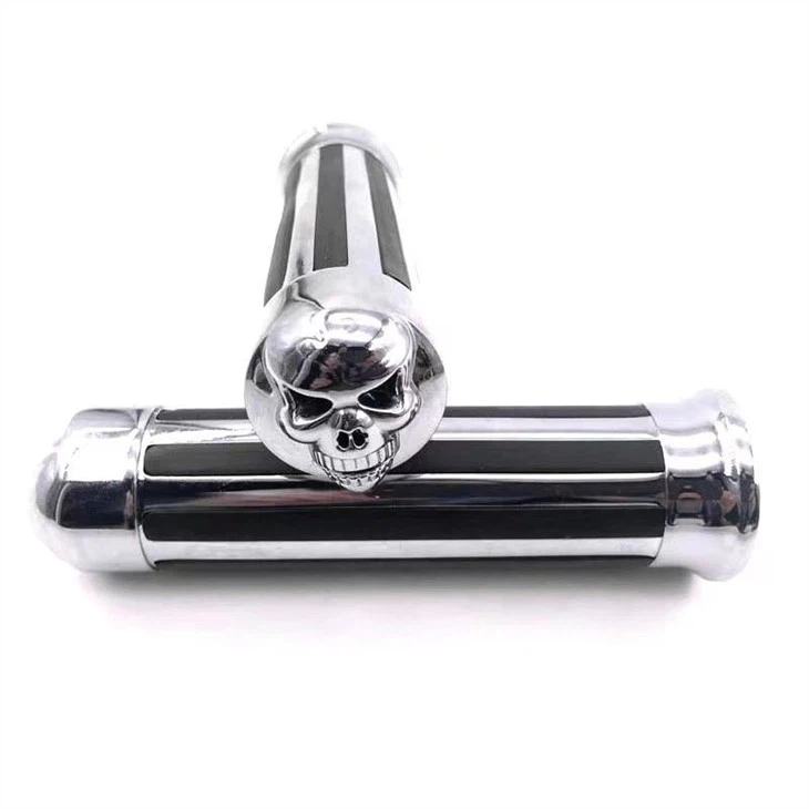 Retrofit Metal Skull Motorcycle Grips