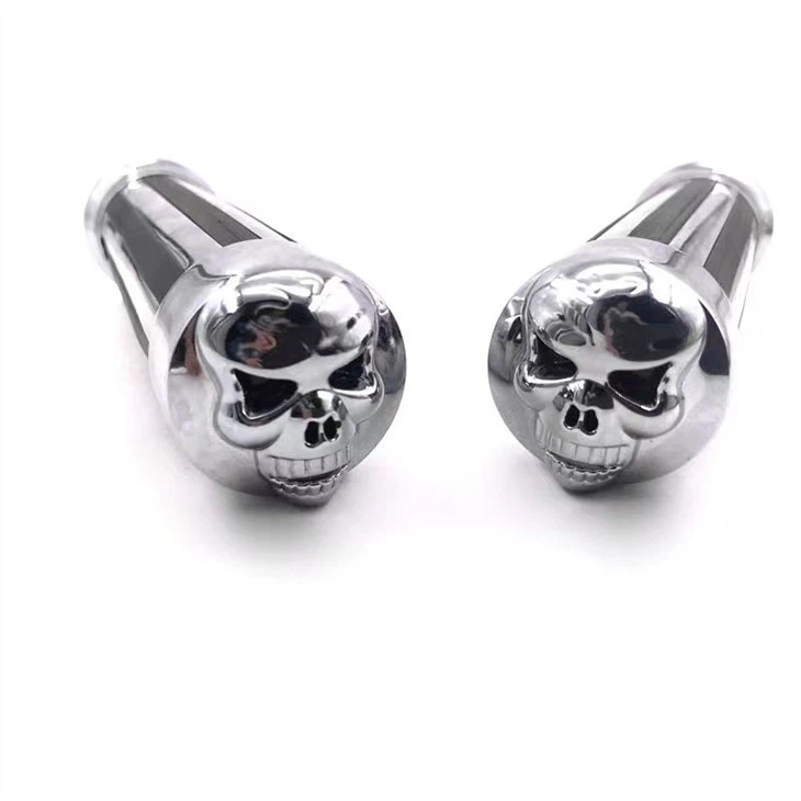 Retrofit Metal Skull Motorcycle Grips