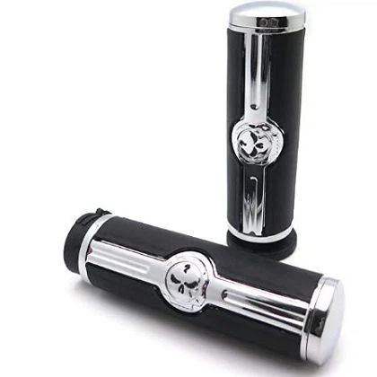 Retrofit Metal Skull Motorcycle Grips